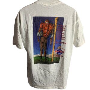 Vintage 90s Hard Rock Las Vegas Football T Shirt L White Crewneck Single Stitch